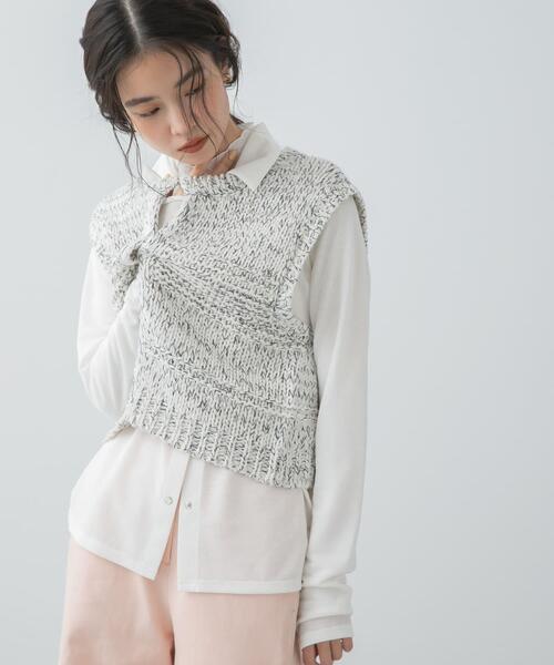 SENSE OF PLACE by URBAN RESEARCH（センスオブプレイスバイアーバンリサーチ）の「フロントドットカットシャツ（シャツ/ブラウス・レディース・オフホワイト/ミント/ブラウン・ONE）」の18枚目の写真