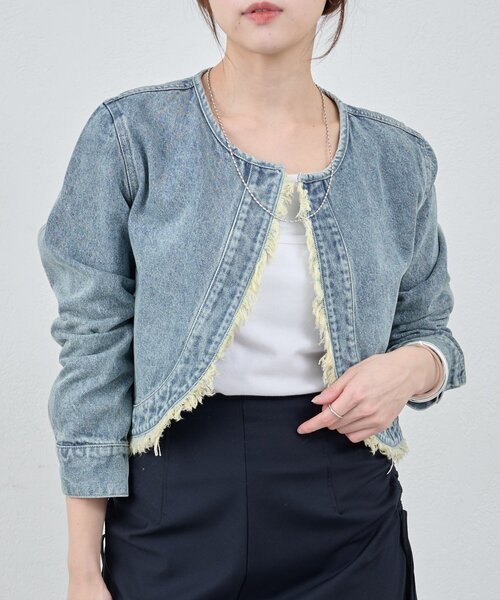 SHENERY（シーナリー）の「ショートデニムボレロ（その他アウター・レディース・ブルー系その他/ブルー・FREE）」の5枚目の写真