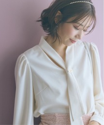 marun | ＜大きいサイズ＞カットジョーゼットボウタイブラウス marun(シャツ/ブラウス)