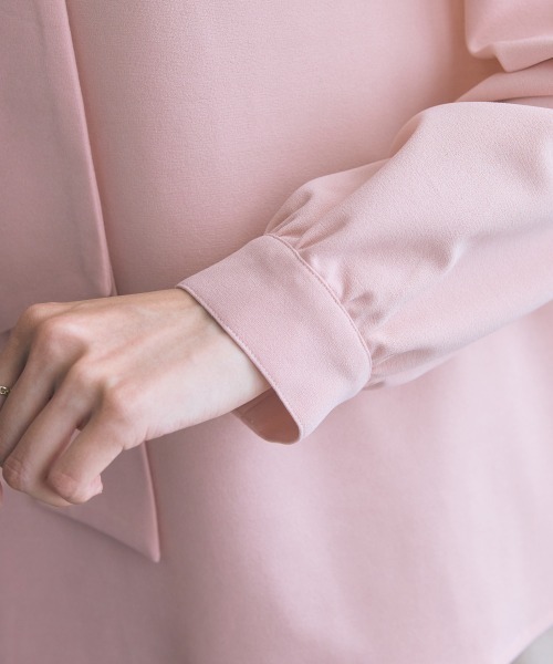 marun（マルン）の「＜大きいサイズ＞カットジョーゼットボウタイブラウス marun（シャツ/ブラウス・レディース・ピンク/アイボリー・L/LL/3L/4L/5L）」の15枚目の写真