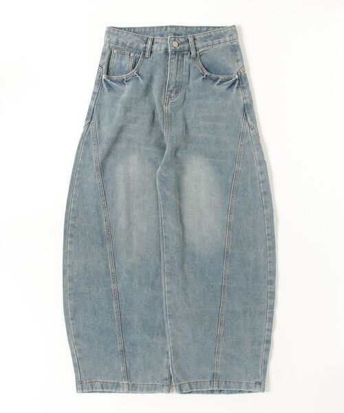 Vini（ヴィニ）の「【ユニセックス】韓国ストリートワイドルーズバルーンデニムパンツ（デニムパンツ・レディース・ブルー・SMALL/MEDIUM）」の11枚目の写真