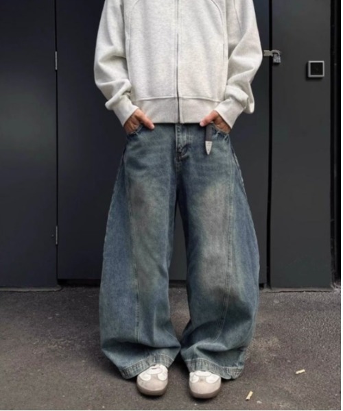 Vini（ヴィニ）の「【ユニセックス】韓国ストリートワイドルーズバルーンデニムパンツ（デニムパンツ・レディース・ブルー・SMALL/MEDIUM）」の4枚目の写真