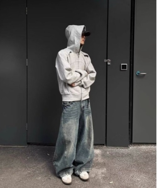 Vini（ヴィニ）の「【ユニセックス】韓国ストリートワイドルーズバルーンデニムパンツ（デニムパンツ・レディース・ブルー・SMALL/MEDIUM）」の5枚目の写真