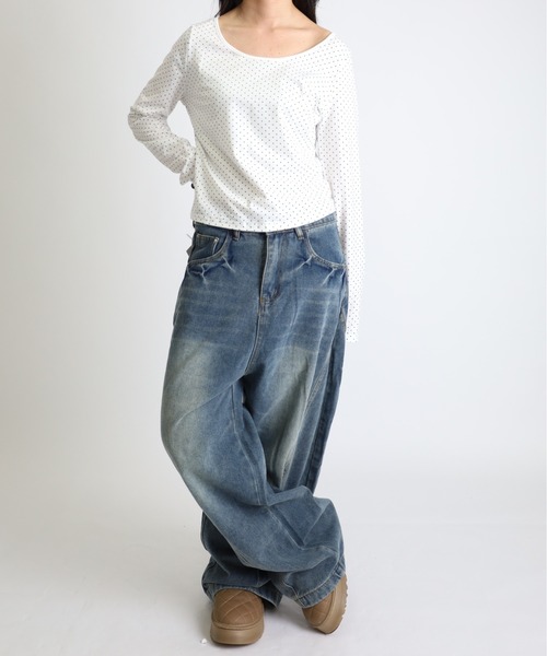 Vini（ヴィニ）の「【ユニセックス】韓国ストリートワイドルーズバルーンデニムパンツ（デニムパンツ・レディース・ブルー・SMALL/MEDIUM）」の8枚目の写真