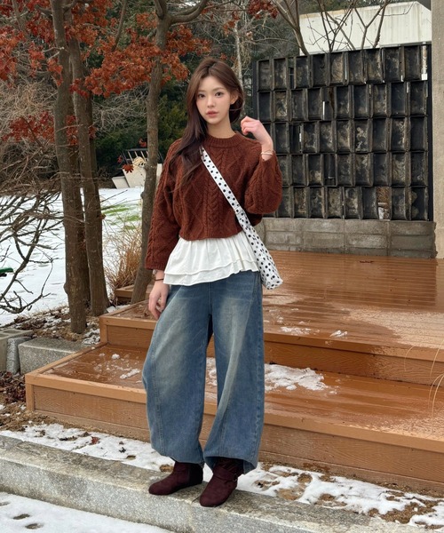 Vini（ヴィニ）の「【ユニセックス】韓国ストリートワイドルーズバルーンデニムパンツ（デニムパンツ・レディース・ブルー・SMALL/MEDIUM）」の14枚目の写真