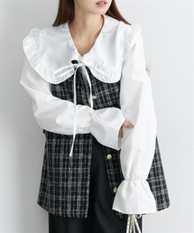 nissen | ツイード調ペプラムベスト(その他アウター)