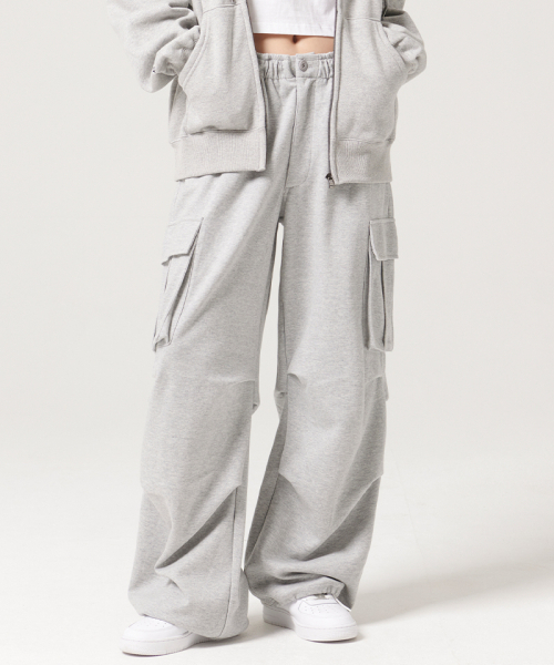 ARTISTWEAR（アーティストウェア）の「[ATW]ワイドカーゴスウェットパンツ（スウェットパンツ・レディース・ブラック/グレー・SMALL/LARGE/X-LARGE/XXXX-LARGE/MEDIUM）」の16枚目の写真