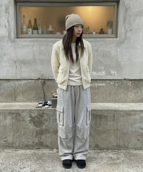 ARTISTWEAR（アーティストウェア）の「[ATW]ワイドカーゴスウェットパンツ（スウェットパンツ・レディース・ブラック/グレー・SMALL/LARGE/X-LARGE/XXXX-LARGE/MEDIUM）」の5枚目の写真