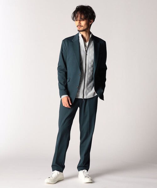 NICOLE CLUB FOR MEN（ニコルクラブフォーメン）の「スムースジャージ２Ｂジャケット（その他アウター・メンズ・ブラック/ブルー系・MEDIUM/LARGE/X-LARGE）」の4枚目の写真