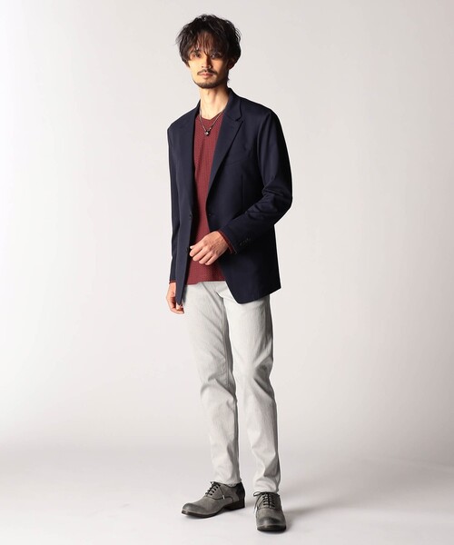 NICOLE CLUB FOR MEN（ニコルクラブフォーメン）の「スムースジャージ２Ｂジャケット（その他アウター・メンズ・ブラック/ブルー系・MEDIUM/LARGE/X-LARGE）」の5枚目の写真