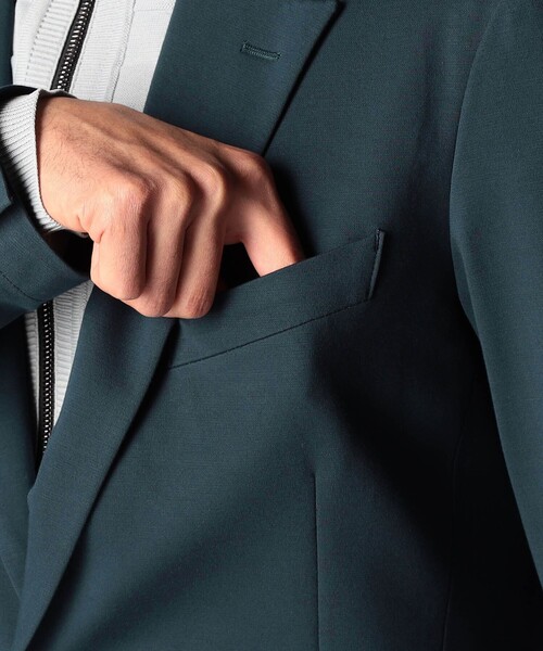 NICOLE CLUB FOR MEN（ニコルクラブフォーメン）の「スムースジャージ２Ｂジャケット（その他アウター・メンズ・ブラック/ブルー系・MEDIUM/LARGE/X-LARGE）」の9枚目の写真