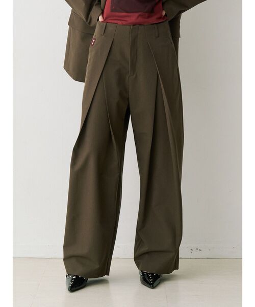 jouetie(ジュエティ)の「【PosTokyo】ワイドスラックス【セットアップ対応】(スラックス・レディース・グレー/ブラウン・MEDIUM)」の2枚目の写真