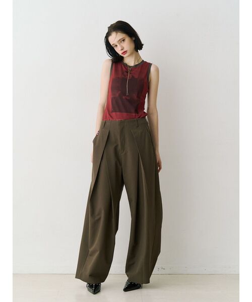 jouetie(ジュエティ)の「【PosTokyo】ワイドスラックス【セットアップ対応】(スラックス・レディース・グレー/ブラウン・MEDIUM)」の3枚目の写真