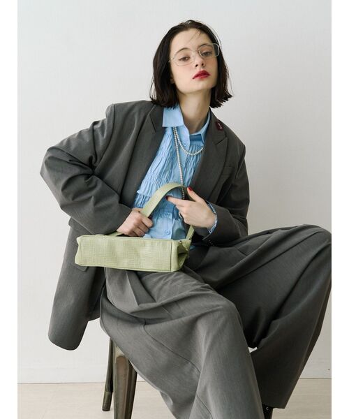 jouetie(ジュエティ)の「【PosTokyo】ワイドスラックス【セットアップ対応】(スラックス・レディース・グレー/ブラウン・MEDIUM)」の4枚目の写真