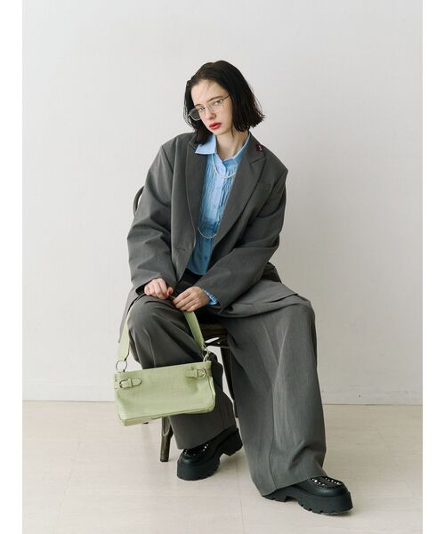 jouetie(ジュエティ)の「【PosTokyo】ワイドスラックス【セットアップ対応】(スラックス・レディース・グレー/ブラウン・MEDIUM)」の6枚目の写真