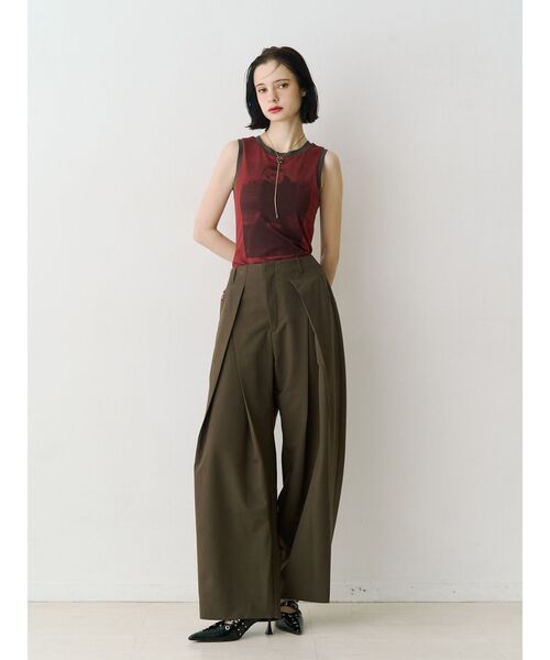 jouetie(ジュエティ)の「【PosTokyo】ワイドスラックス【セットアップ対応】(スラックス・レディース・グレー/ブラウン・MEDIUM)」の10枚目の写真