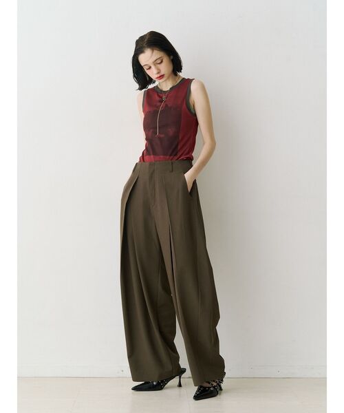 jouetie(ジュエティ)の「【PosTokyo】ワイドスラックス【セットアップ対応】(スラックス・レディース・グレー/ブラウン・MEDIUM)」の11枚目の写真