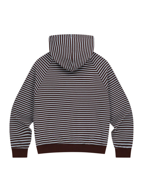 ILLIGO（イリゴ）の「129 ロゴパッチ フードパーカー ジップアップ ストライプ ブラウン（パーカー・レディース・その他・SMALL/MEDIUM/LARGE）」の5枚目の写真