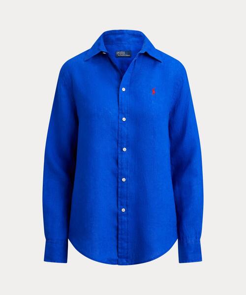 POLO RALPH LAUREN（ポロ ラルフ ローレン）の「クラシック フィット リネン シャツ（シャツ/ブラウス・レディース・ブルー系1・M/S/L/XL/XS/XXS）」の4枚目の写真