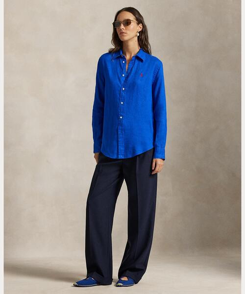 POLO RALPH LAUREN（ポロ ラルフ ローレン）の「クラシック フィット リネン シャツ（シャツ/ブラウス・レディース・ブルー系1・M/S/L/XL/XS/XXS）」の5枚目の写真
