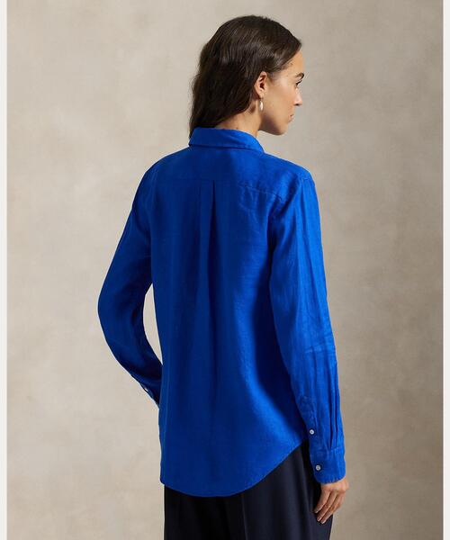 POLO RALPH LAUREN（ポロ ラルフ ローレン）の「クラシック フィット リネン シャツ（シャツ/ブラウス・レディース・ブルー系1・M/S/L/XL/XS/XXS）」の6枚目の写真