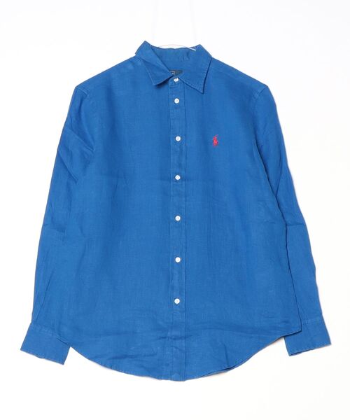 POLO RALPH LAUREN（ポロ ラルフ ローレン）の「クラシック フィット リネン シャツ（シャツ/ブラウス・レディース・ブルー系1・M/S/L/XL/XS/XXS）」の2枚目の写真