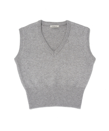 ROIDESROIS（ロワデロワ）の「エッセンシャルVネックニットベスト（グレー）（ベスト）」