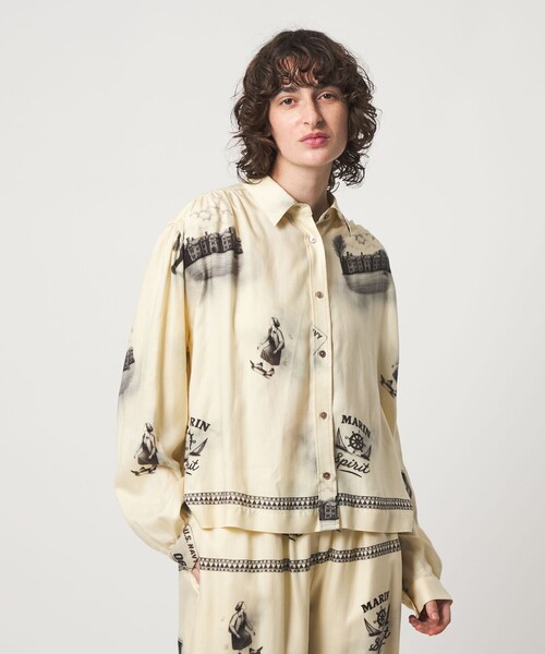 6(ロク)の「<6(ROKU)>ROKU エレメント シャツ(シャツ/ブラウス・レディース・その他1・FREE)」の2枚目の写真