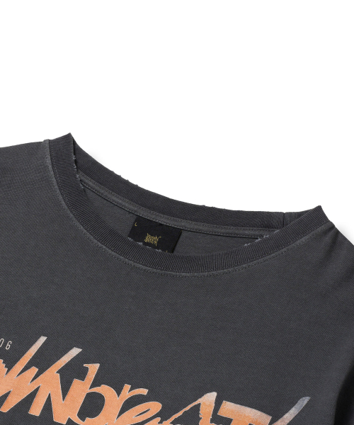 BROWNBREATH（ブラウンブレス）の「TRACE PIGMENT LAYERED TEE - CHARCOAL（Tシャツ/カットソー・レディース・その他・S/M/L/XL）」の3枚目の写真
