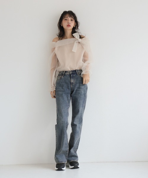 VIVIAN(ヴィヴィアン)の「シアーフラワー替え紐付き2WAYスニーカー(スニーカー・レディース・ブラック/ベージュ・M/S/LL/L)」の11枚目の写真