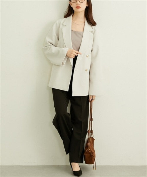 nissen（ニッセン）の「ダブルクロステーラードジャケット（その他アウター・レディース・アイボリー・L/M/LL）」の5枚目の写真