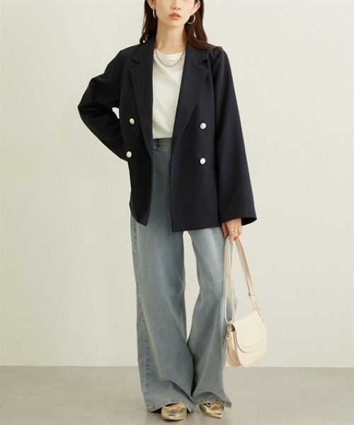 nissen（ニッセン）の「ダブルクロステーラードジャケット（その他アウター・レディース・アイボリー・L/M/LL）」の10枚目の写真