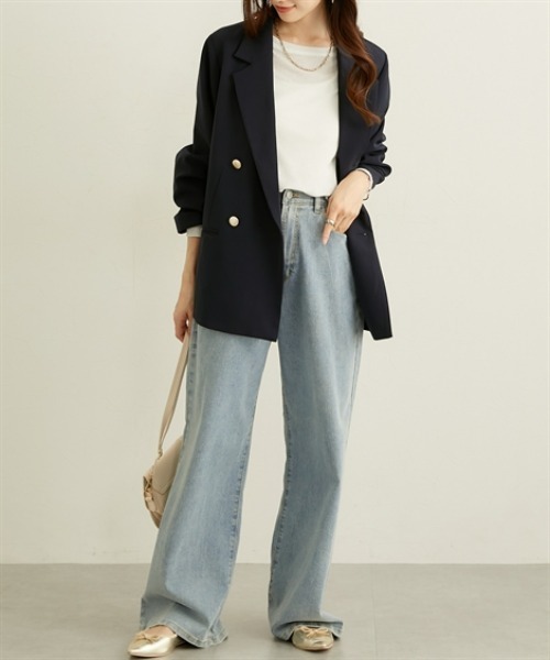 nissen（ニッセン）の「ダブルクロステーラードジャケット（その他アウター・レディース・アイボリー・L/M/LL）」の11枚目の写真