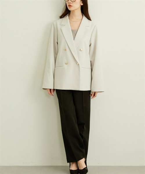 nissen（ニッセン）の「ダブルクロステーラードジャケット（その他アウター・レディース・アイボリー・L/M/LL）」の14枚目の写真