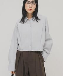 KBF | タックヘムクロップドシャツ(シャツ/ブラウス)