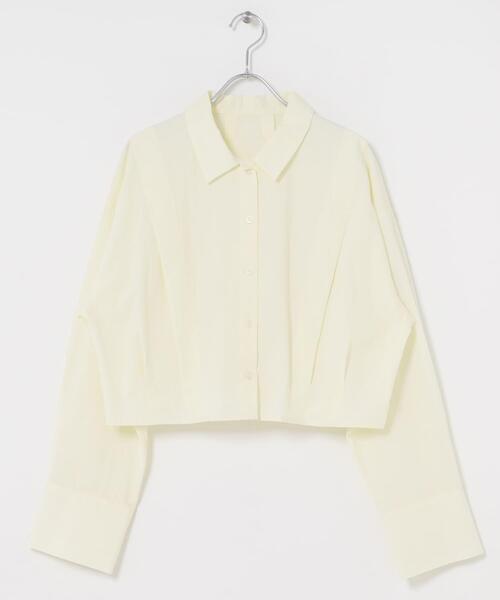 KBF（ケイビーエフ）の「タックヘムクロップドシャツ（シャツ/ブラウス・レディース・アイボリー/ライトブルー/チャコールグレー・ONE）」の11枚目の写真