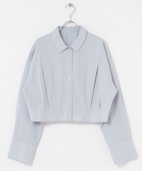 KBF（ケイビーエフ）の「タックヘムクロップドシャツ（シャツ/ブラウス・レディース・アイボリー/ライトブルー/チャコールグレー・ONE）」の19枚目の写真