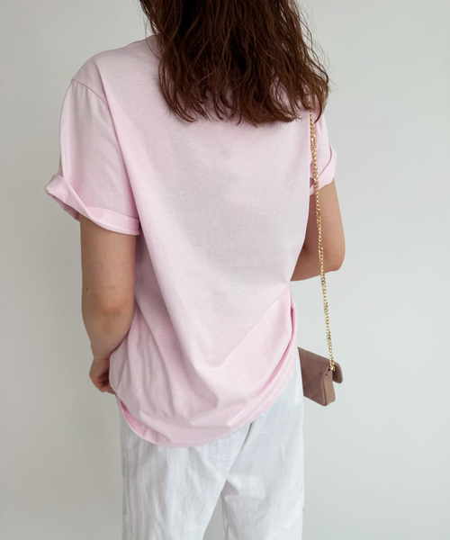 EDIT. FOR LULU(エディットフォールル)の「【GANNI/ガニー】Basic cotton Jersey T-shirt(Tシャツ/カットソー・レディース・ピンク・FREE)」の2枚目の写真