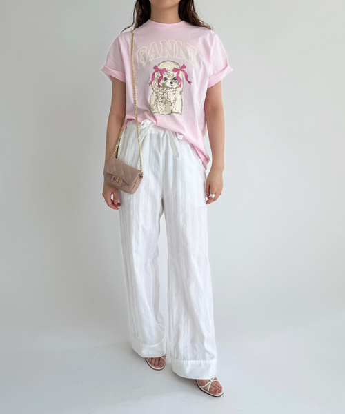 EDIT. FOR LULU(エディットフォールル)の「【GANNI/ガニー】Basic cotton Jersey T-shirt(Tシャツ/カットソー・レディース・ピンク・FREE)」の3枚目の写真
