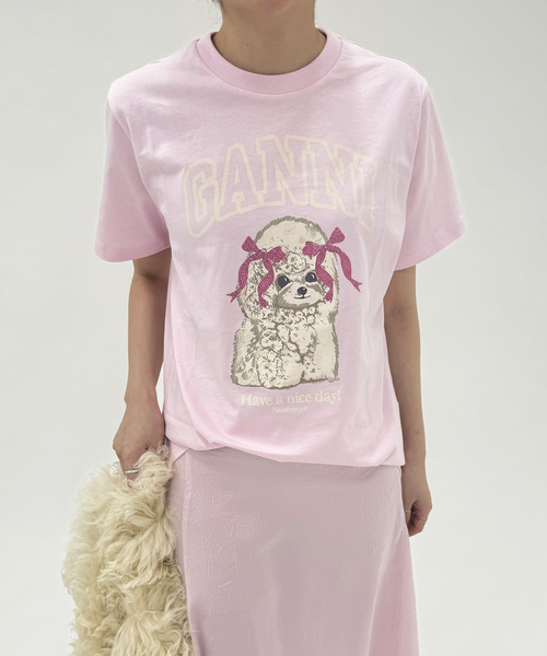 EDIT. FOR LULU(エディットフォールル)の「【GANNI/ガニー】Basic cotton Jersey T-shirt(Tシャツ/カットソー・レディース・ピンク・FREE)」の4枚目の写真