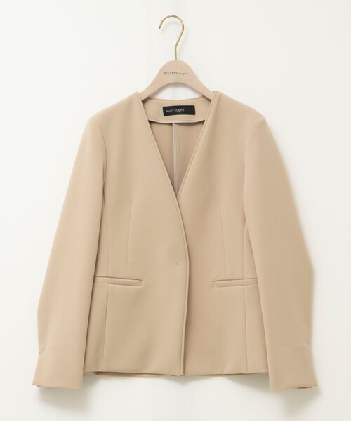 NOLLEY’S Sophi（ノーリーズソフィ）の「《セットアップ対応》ウォッシャブルWクロス2WAYストレッチジャケット（ノーカラージャケット・レディース・ネイビー/ベージュ・36/38）」の17枚目の写真