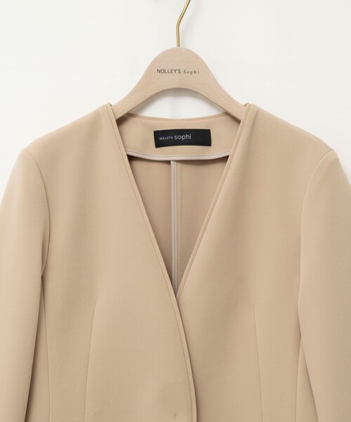 NOLLEY’S Sophi（ノーリーズソフィ）の「《セットアップ対応》ウォッシャブルWクロス2WAYストレッチジャケット（ノーカラージャケット・レディース・ネイビー/ベージュ・36/38）」の18枚目の写真