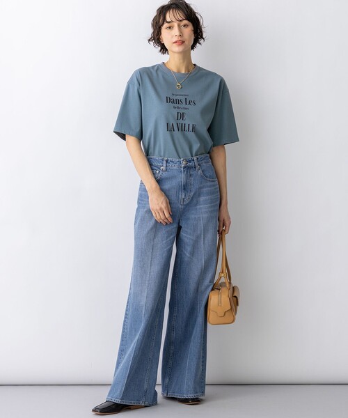 23区 L(ニジュウサンクオオキイサイズ)の「シャツテール ロゴTEE(Tシャツ/カットソー・レディース・グレー系/ダルブルー系/ベージュ系/ホワイト系・46/44)」の11枚目の写真