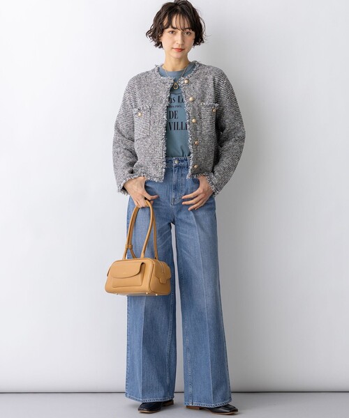 23区 L(ニジュウサンクオオキイサイズ)の「シャツテール ロゴTEE(Tシャツ/カットソー・レディース・グレー系/ダルブルー系/ベージュ系/ホワイト系・46/44)」の13枚目の写真