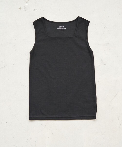 coen（コーエン）の「リブスクエアネックタンクトップ（タンクトップ・レディース・ブラック/ベージュ/オフホワイト/レッド・L/M）」の13枚目の写真