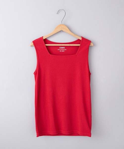 coen（コーエン）の「リブスクエアネックタンクトップ（タンクトップ・レディース・ブラック/ベージュ/オフホワイト/レッド・L/M）」の18枚目の写真