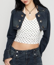 LAGUA GEM（ラグアジェム）の「CROPPED EYELET DENIM ジャケット（デニムジャケット）」