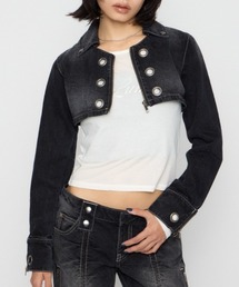 LAGUA GEM | CROPPED EYELET DENIM ジャケット(デニムジャケット)