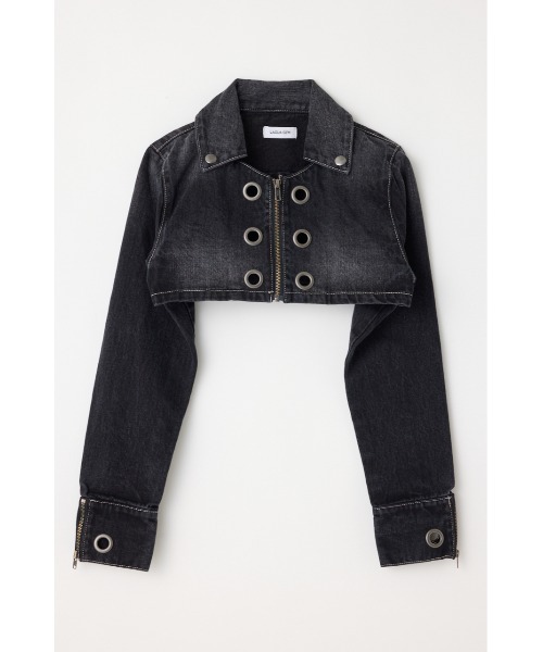 LAGUA GEM(ラグアジェム)の「CROPPED EYELET DENIM ジャケット(デニムジャケット・レディース・ブラック/ブルー・SMALL/MEDIUM)」の10枚目の写真