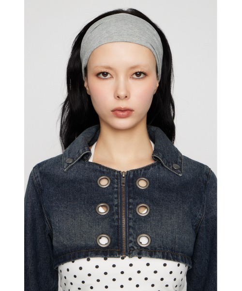LAGUA GEM（ラグアジェム）の「CROPPED EYELET DENIM ジャケット（デニムジャケット・レディース・ブラック/ブルー・SMALL/MEDIUM）」の13枚目の写真